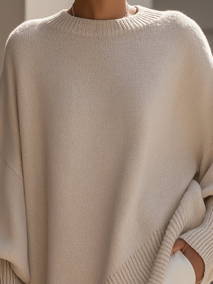 Women's Knit Sweater – Soft Flowy Oversized Pullover Top