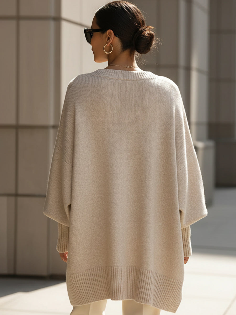 Women's Knit Sweater – Soft Flowy Oversized Pullover Top