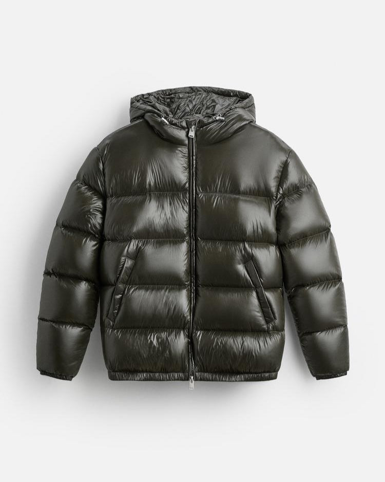 Women's Glossy Puffer Jacket – Shiny Insulated Warm Winter Coat