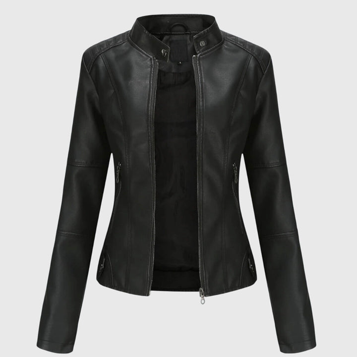Women's Faux Leather Jacket – Tailored Fit Soft Short Jacket