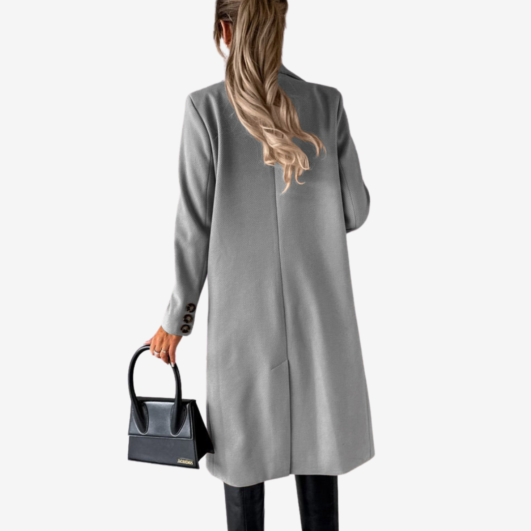 Women's Long Coat – Wrap Crossover Mid-Length Elegant Coat