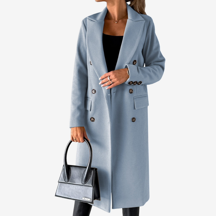 Women's Long Coat – Wrap Crossover Mid-Length Elegant Coat
