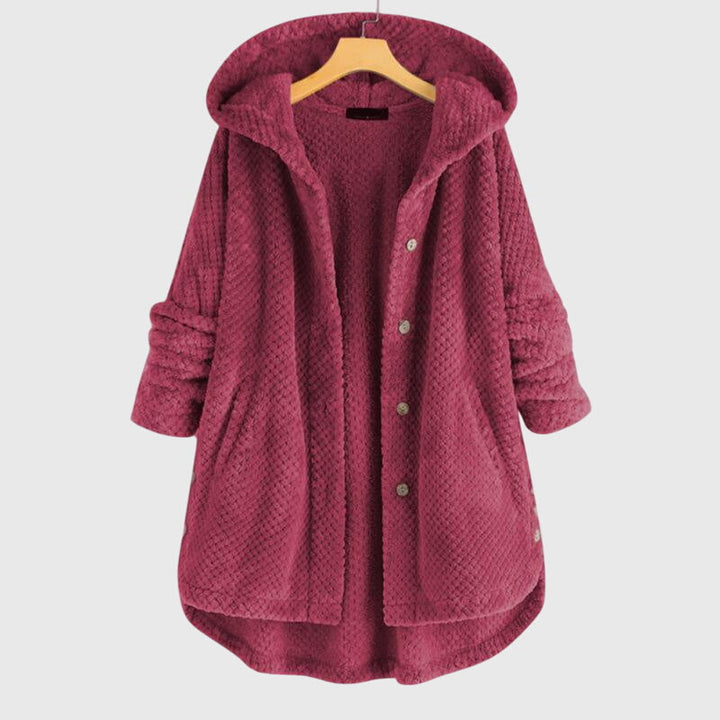 Women's Reversible Fleece Jacket – Hooded Warm Zip-Up Jacket
