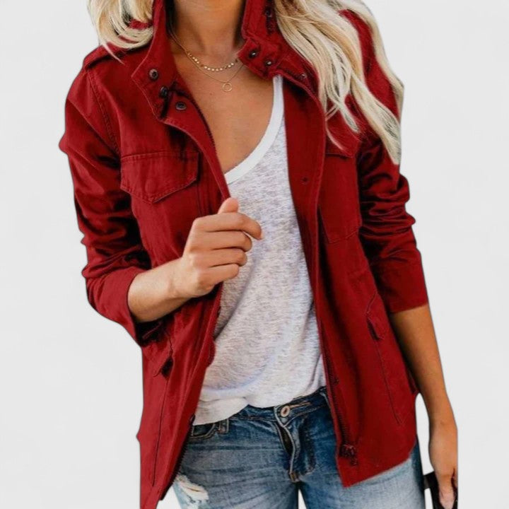 Women's Lightweight Jacket – Structured Spring & Fall Coat with Pockets