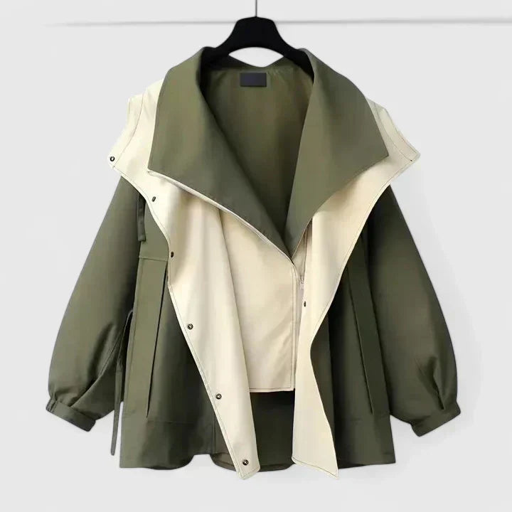 Women's Water-Repellent Jacket – Adjustable Waist Lightweight Coat