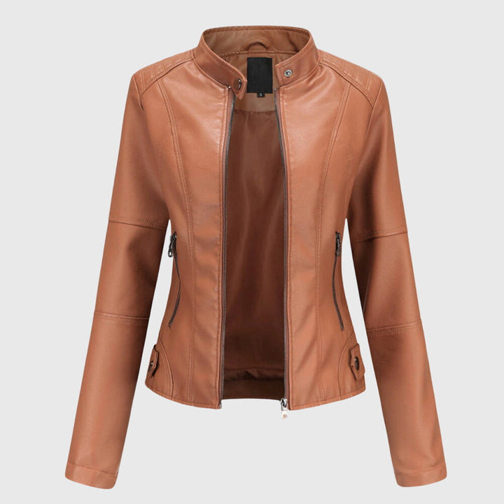 Women's Faux Leather Jacket – Tailored Fit Soft Short Jacket
