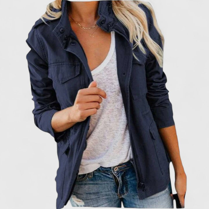 Women's Lightweight Jacket – Structured Spring & Fall Coat with Pockets