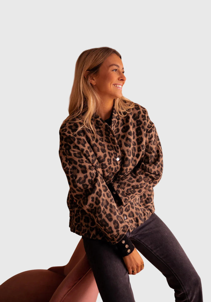 Women's Leopard Print Jacket – Lightweight Animal Print Coat