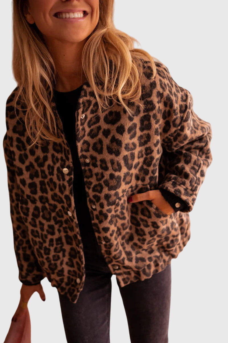 Women's Leopard Print Jacket – Lightweight Animal Print Coat