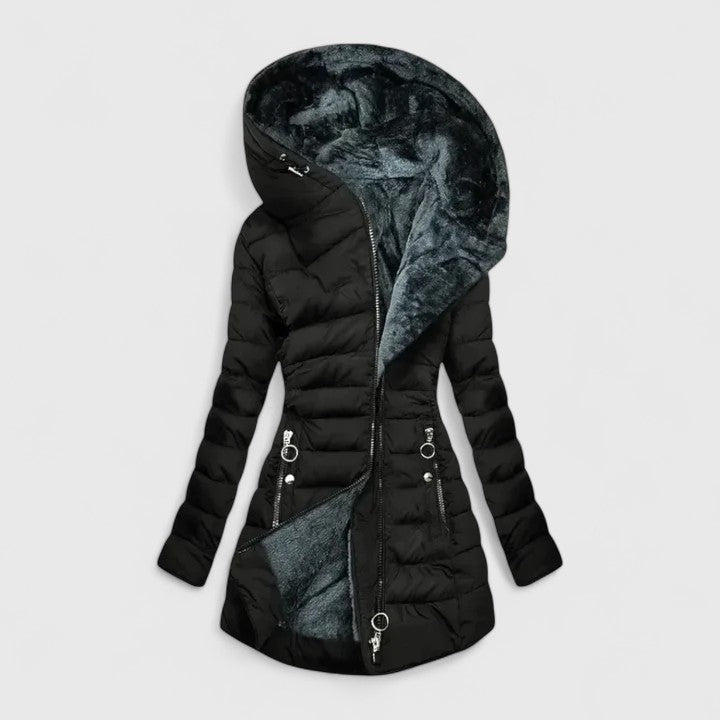 Women's Lined Winter Coat – Warm Classic Coat for Cold Weather