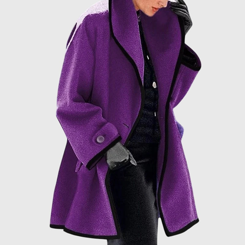 Women's Fleece Jacket – Warm Double-Button Winter Jacket with Pockets