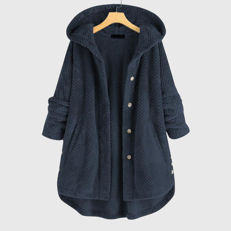 Women's Reversible Fleece Jacket – Hooded Warm Zip-Up Jacket
