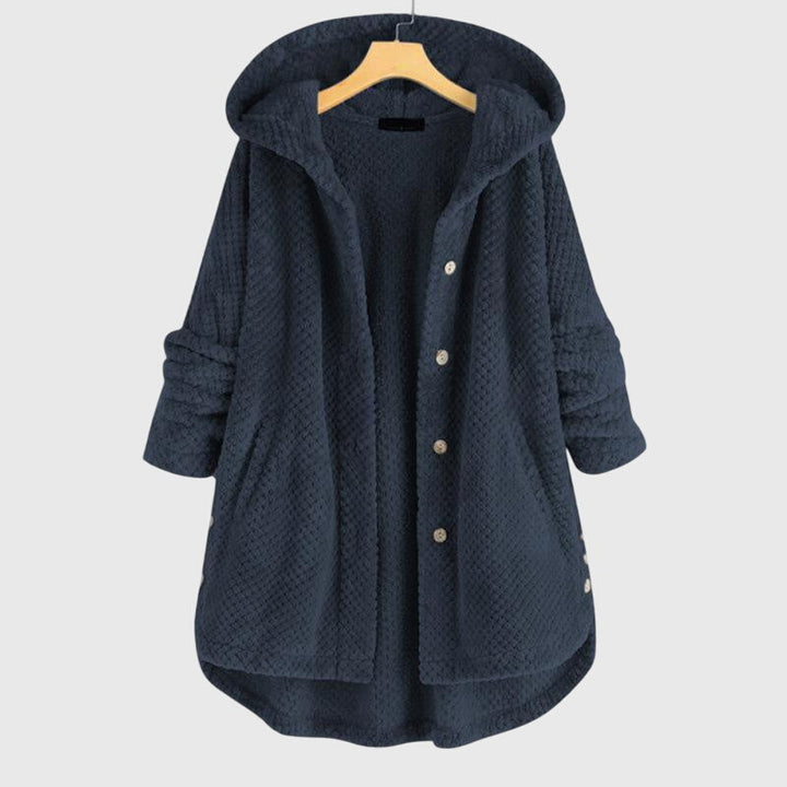 Women's Reversible Fleece Jacket – Hooded Warm Zip-Up Jacket