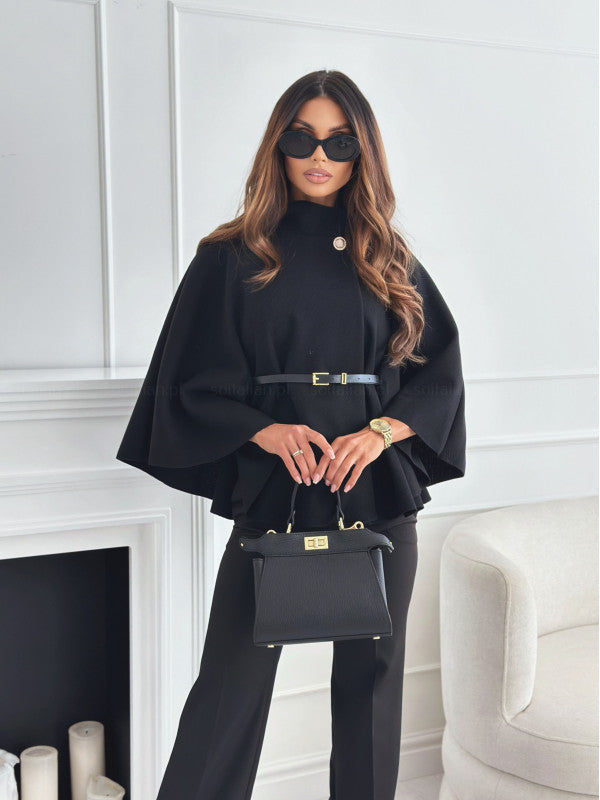 Women's Belted Jacket – Butterfly Sleeve Lightweight Autumn Coat