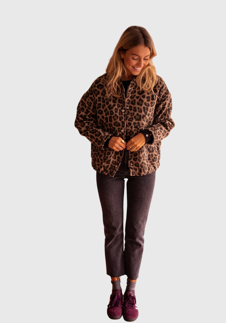 Women's Leopard Print Jacket – Lightweight Animal Print Coat
