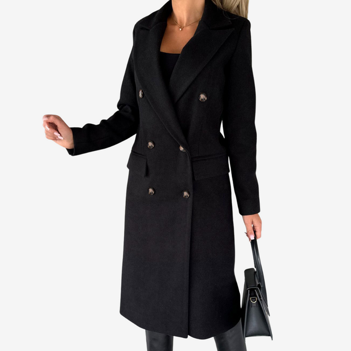 Women's Long Coat – Wrap Crossover Mid-Length Elegant Coat