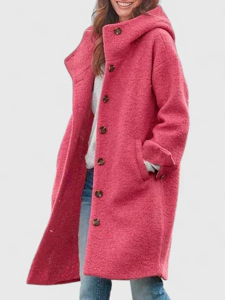 Women's Hooded Jacket – Button-Up Lightweight Autumn Coat