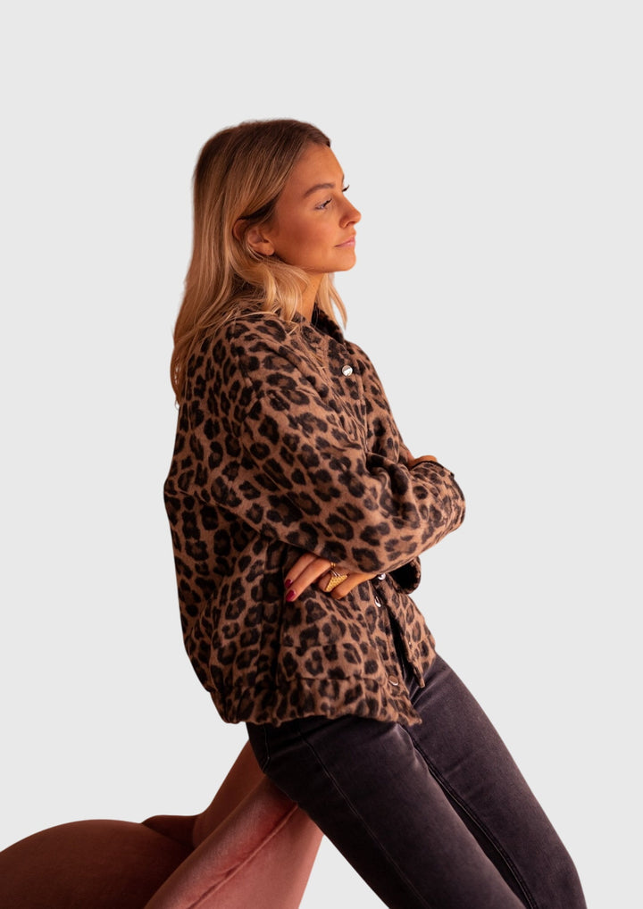 Women's Leopard Print Jacket – Lightweight Animal Print Coat