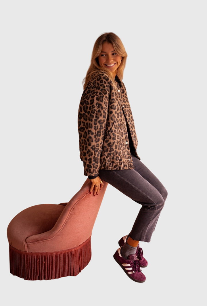 Women's Leopard Print Jacket – Lightweight Animal Print Coat