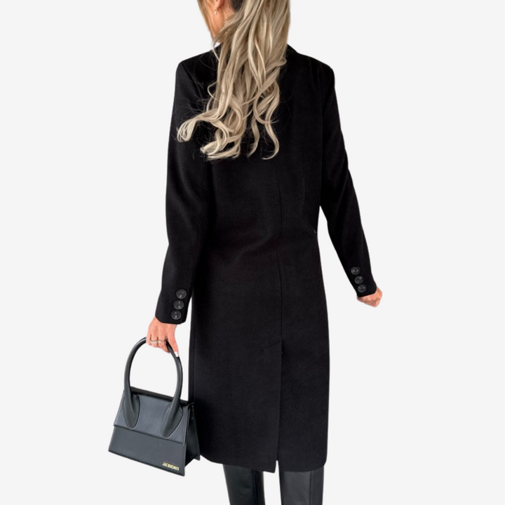 Women's Long Coat – Wrap Crossover Mid-Length Elegant Coat