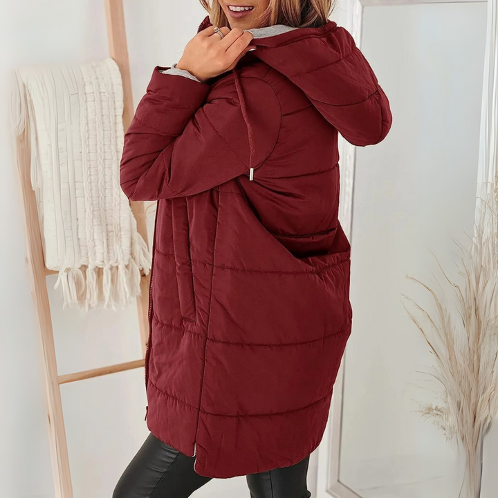 Women's Hooded Winter Jacket – Warm Padded Coat with Pockets