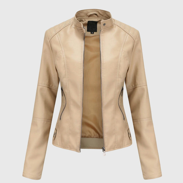 Women's Faux Leather Jacket – Tailored Fit Soft Short Jacket