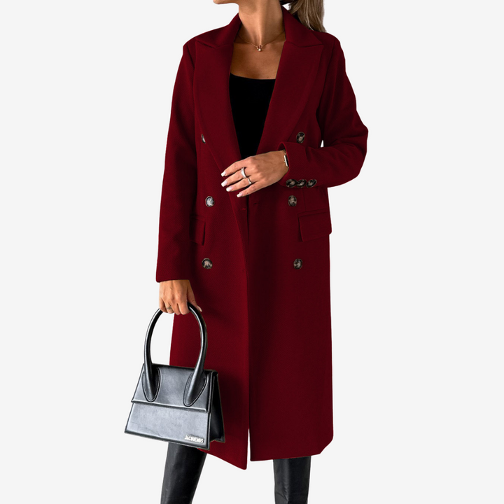 Women's Long Coat – Wrap Crossover Mid-Length Elegant Coat