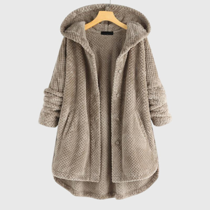 Women's Reversible Fleece Jacket – Hooded Warm Zip-Up Jacket