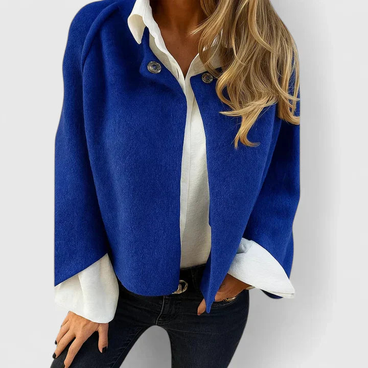 Women's Cropped Jacket – Soft Snap-Button Short Jacket