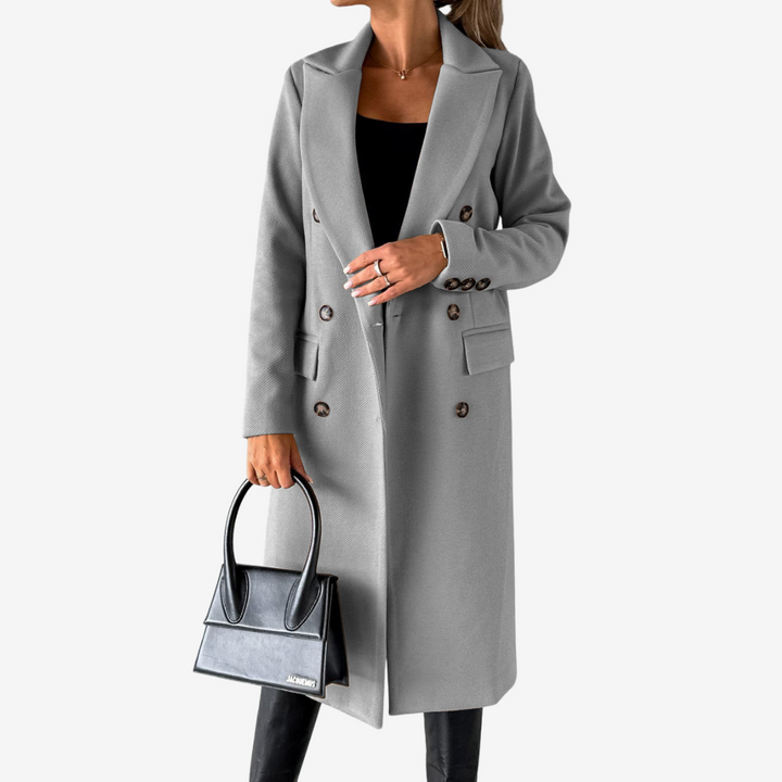 Women's Long Coat – Wrap Crossover Mid-Length Elegant Coat