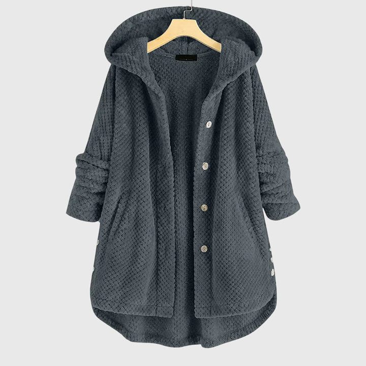 Women's Reversible Fleece Jacket – Hooded Warm Zip-Up Jacket