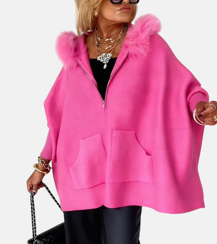 Women's Hooded Winter Coat – Faux Fur Collar Warm Padded Jacket