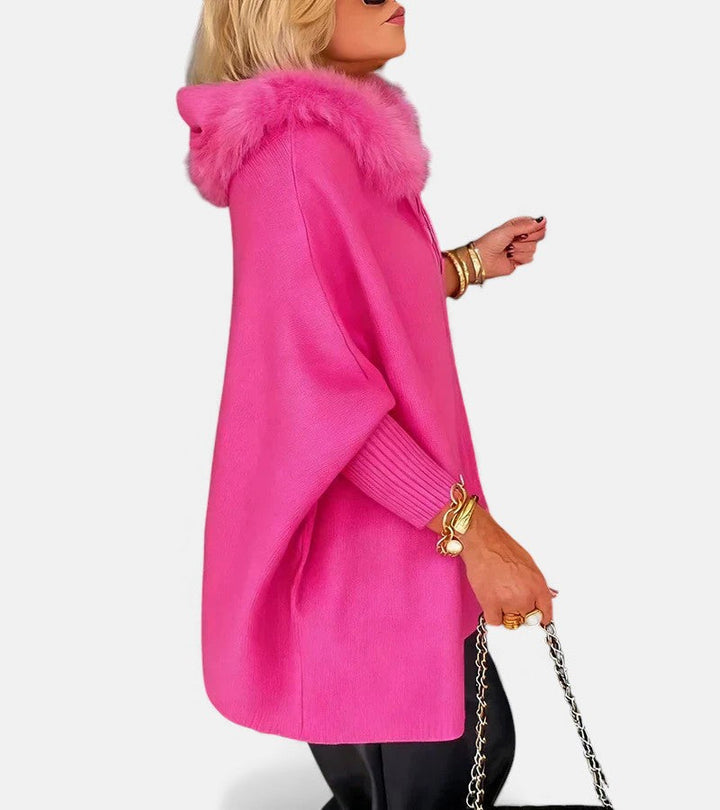 Women's Hooded Winter Coat – Faux Fur Collar Warm Padded Jacket