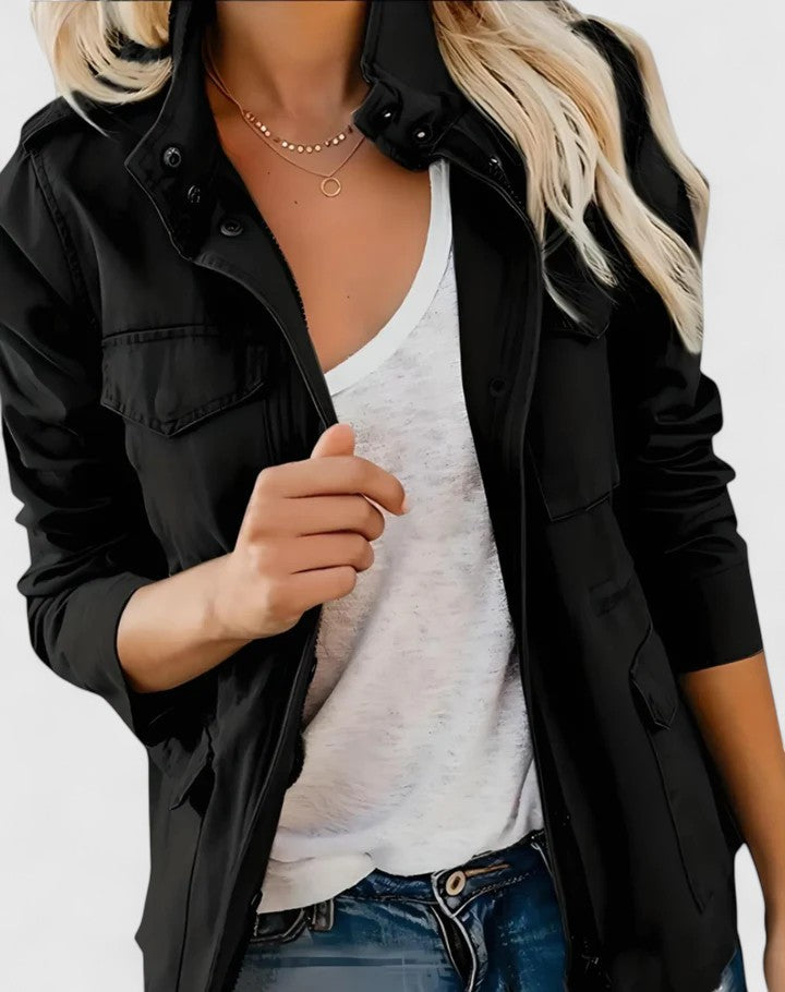 Women's Lightweight Jacket – Structured Spring & Fall Coat with Pockets