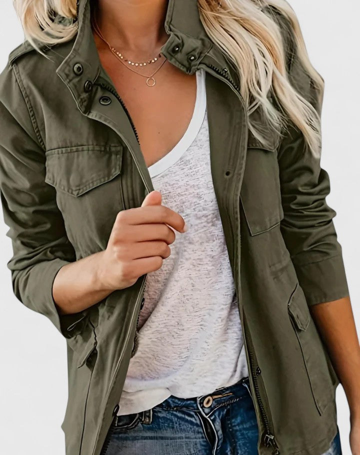 Women's Lightweight Jacket – Structured Spring & Fall Coat with Pockets