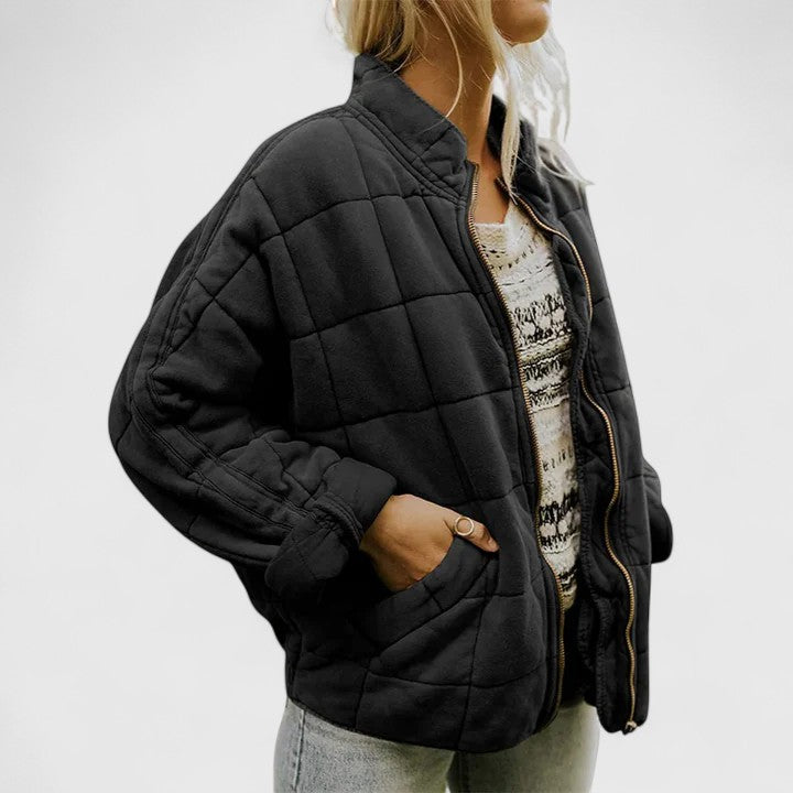 Women's Quilted Jacket – Relaxed Fit Lightweight Autumn Jacket