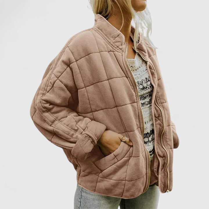 Women's Quilted Jacket – Relaxed Fit Lightweight Autumn Jacket