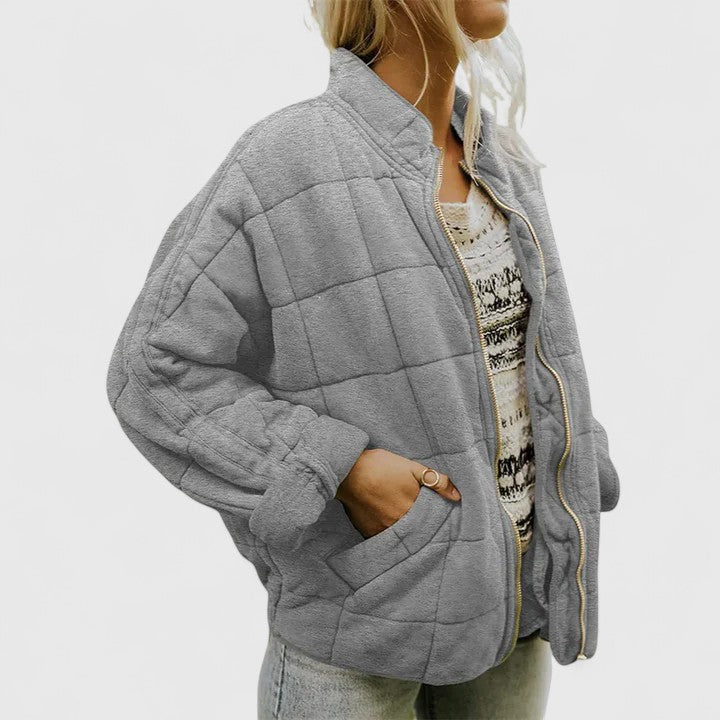 Women's Quilted Jacket – Relaxed Fit Lightweight Autumn Jacket