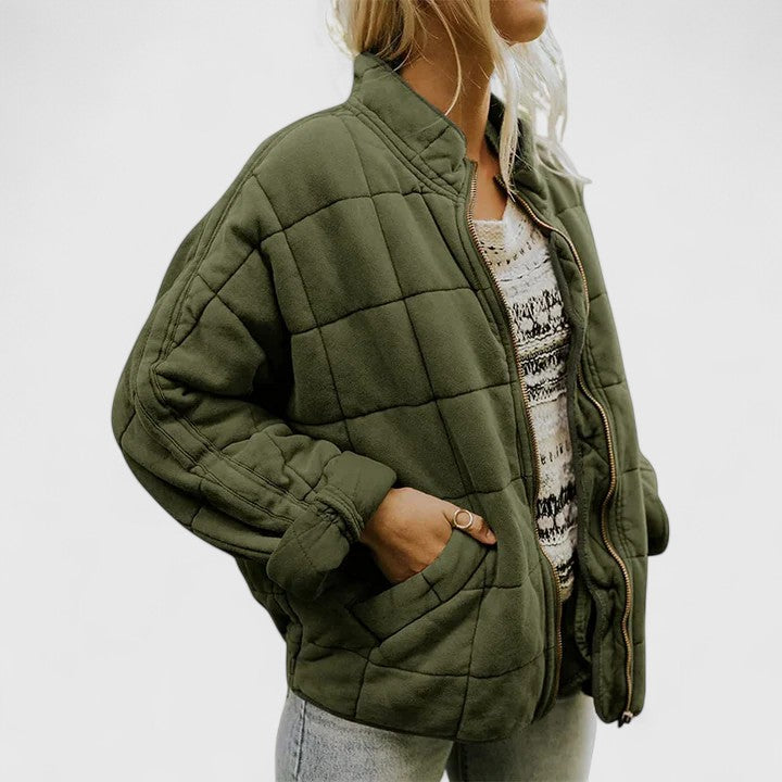 Women's Quilted Jacket – Relaxed Fit Lightweight Autumn Jacket