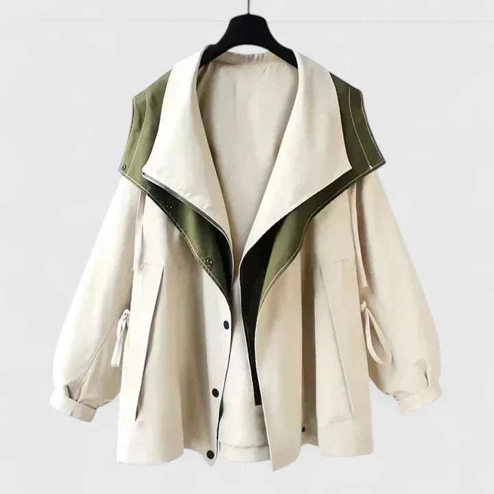Women's Water-Repellent Jacket – Adjustable Waist Lightweight Coat