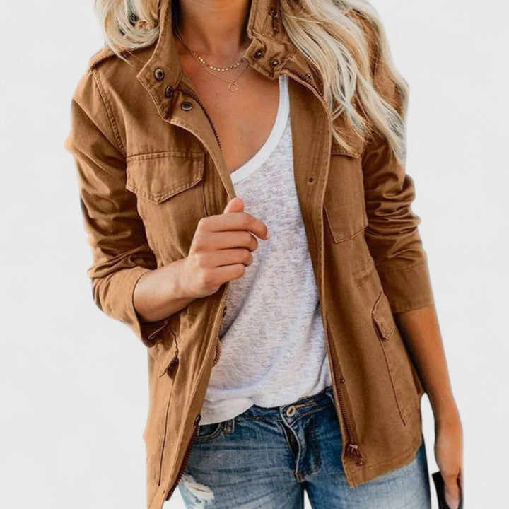 Women's Lightweight Jacket – Structured Spring & Fall Coat with Pockets