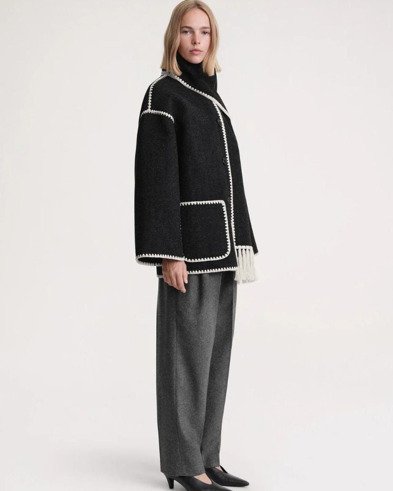 Women's Tailored Blazer Jacket – Fitted Office Coat with Pockets
