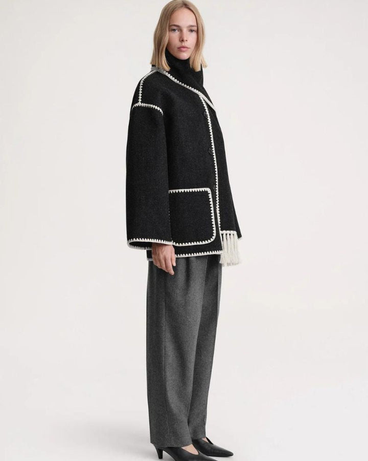 Women's Tailored Blazer Jacket – Fitted Office Coat with Pockets