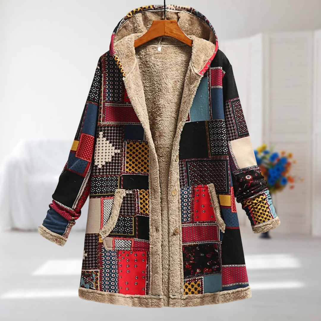 Women's Floral Print Jacket – Hooded Lightweight Padded Winter Coat