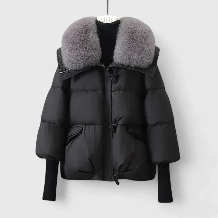Women's Faux Fur Collar Jacket – Warm Oversized Winter Coat