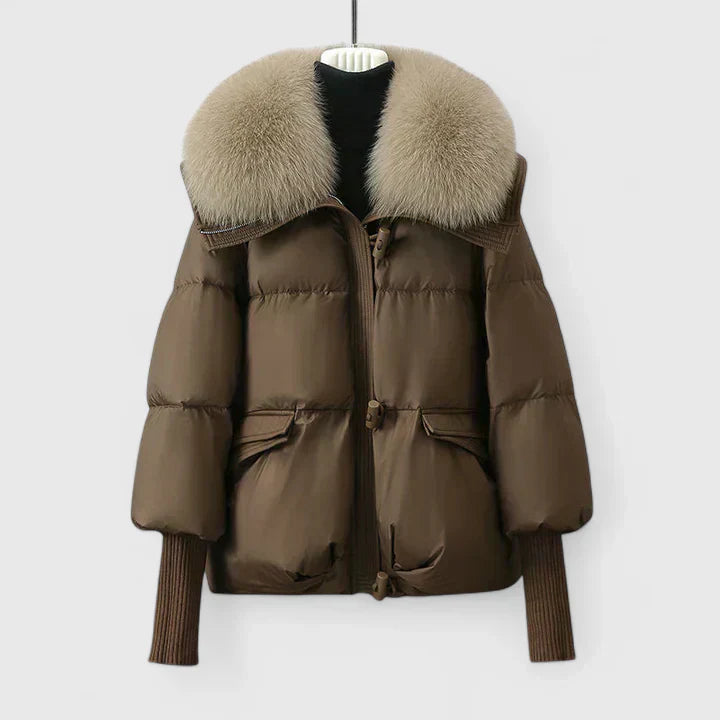 Women's Faux Fur Collar Jacket – Warm Oversized Winter Coat