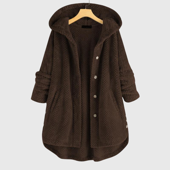 Women's Reversible Fleece Jacket – Hooded Warm Zip-Up Jacket