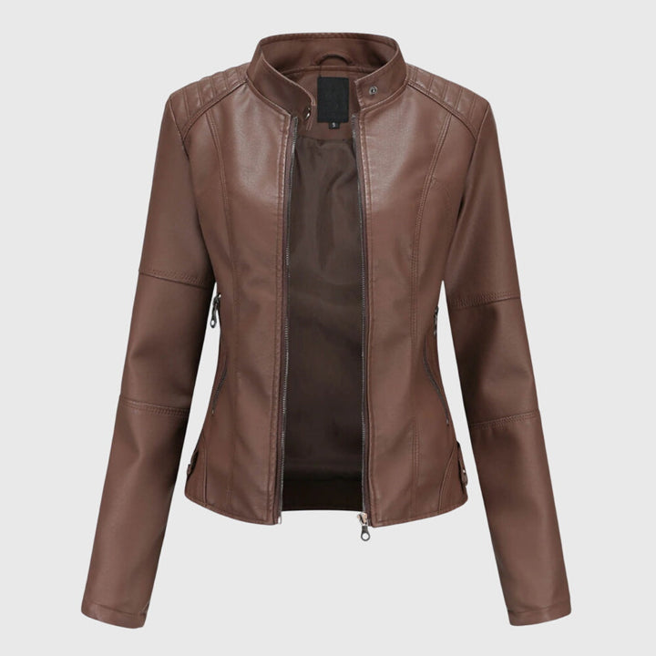 Women's Faux Leather Jacket – Tailored Fit Soft Short Jacket