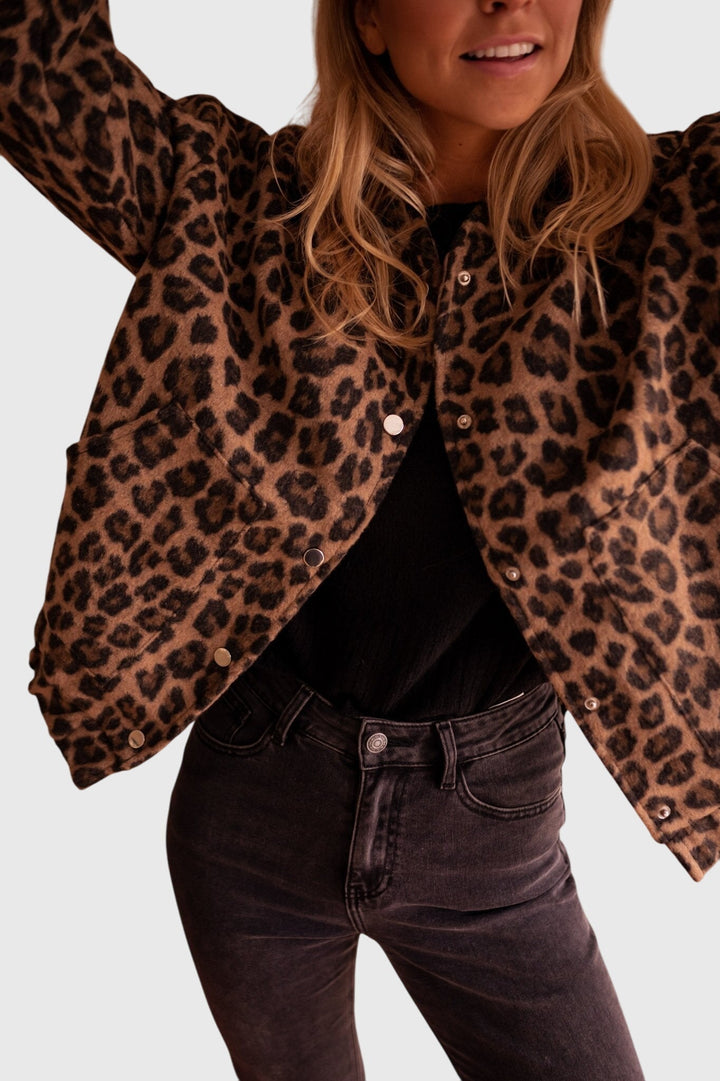 Women's Leopard Print Jacket – Lightweight Animal Print Coat