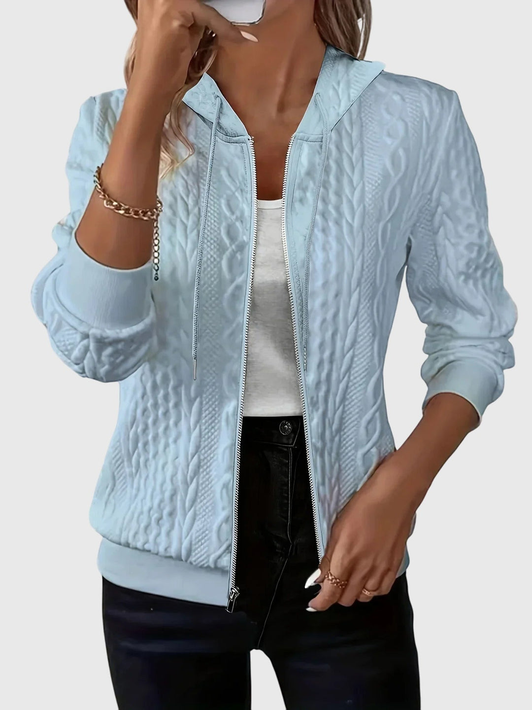 Women's Zip-Up Hoodie – Soft Minimalist Hooded Sweatshirt Jacket